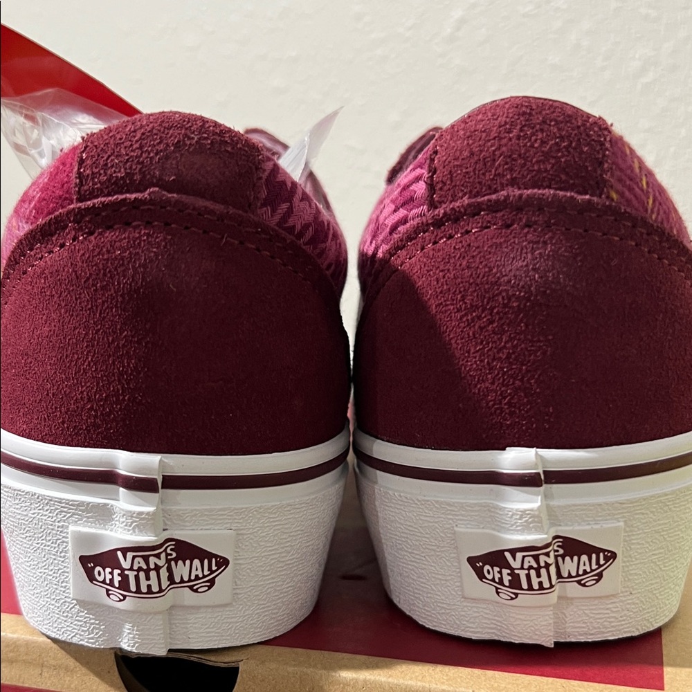 Vans Burgundy Platform Old Skool Women's Sneakers - Picture 4 of 9